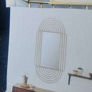 Art Deco Gold Wire Rainbow Wall Mirror